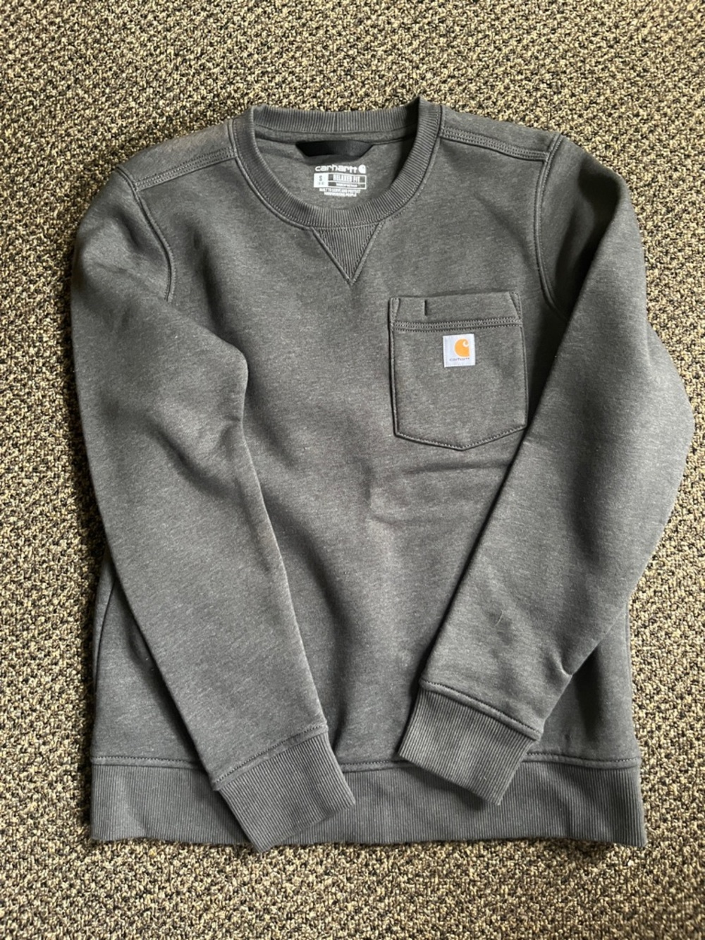 Carhartt Men's Charcoal Crewneck Pocket Sweatshirt